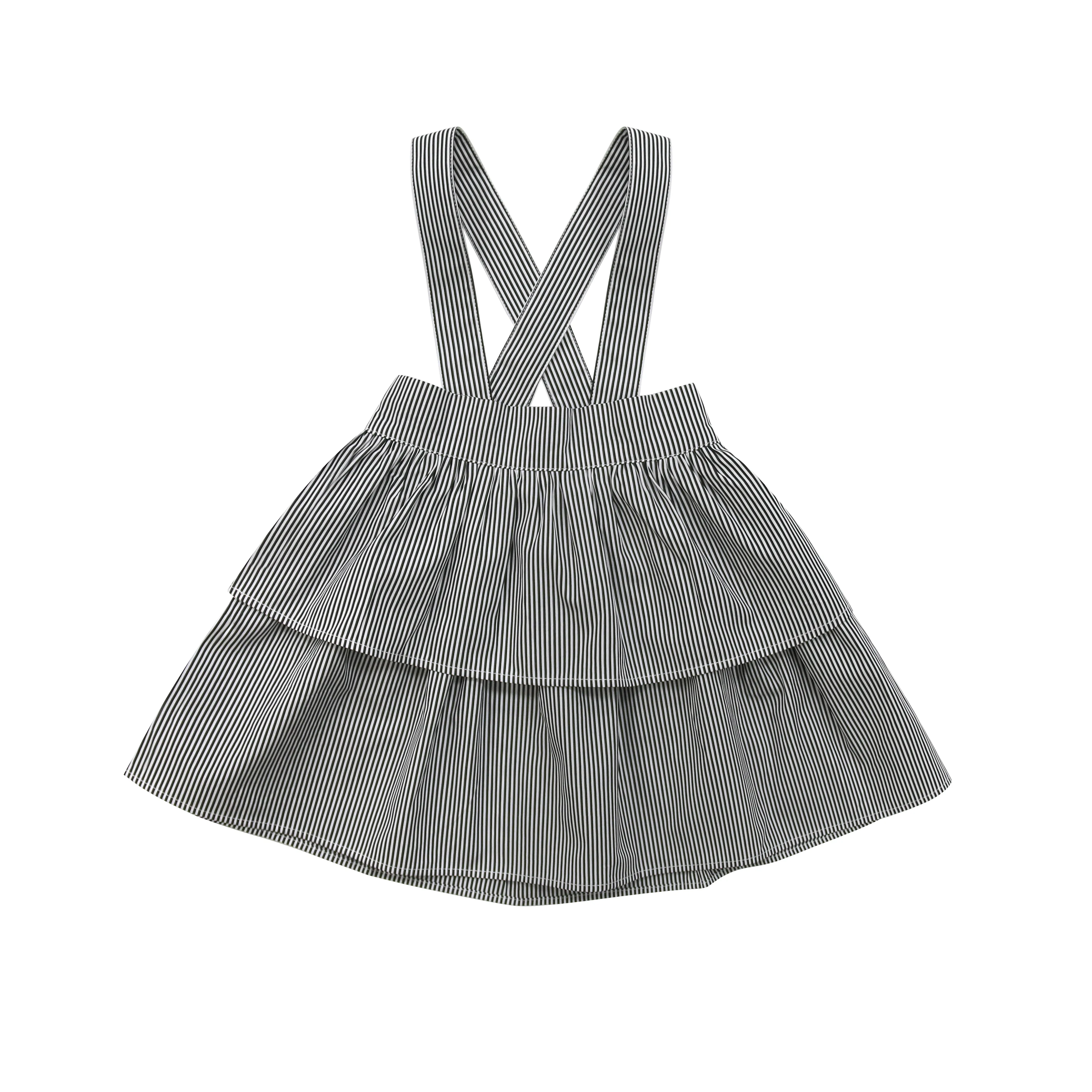 Parni Black and White Stripe Tiered Skirt