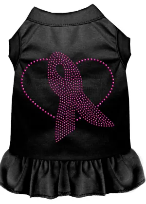 Pink Ribbon Rhinestone Dress Black Xxl