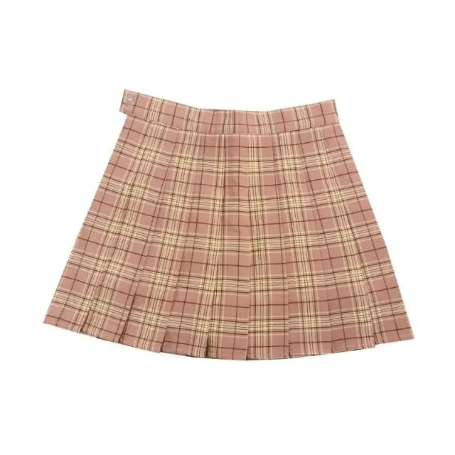 Pleated checked mini Skirt