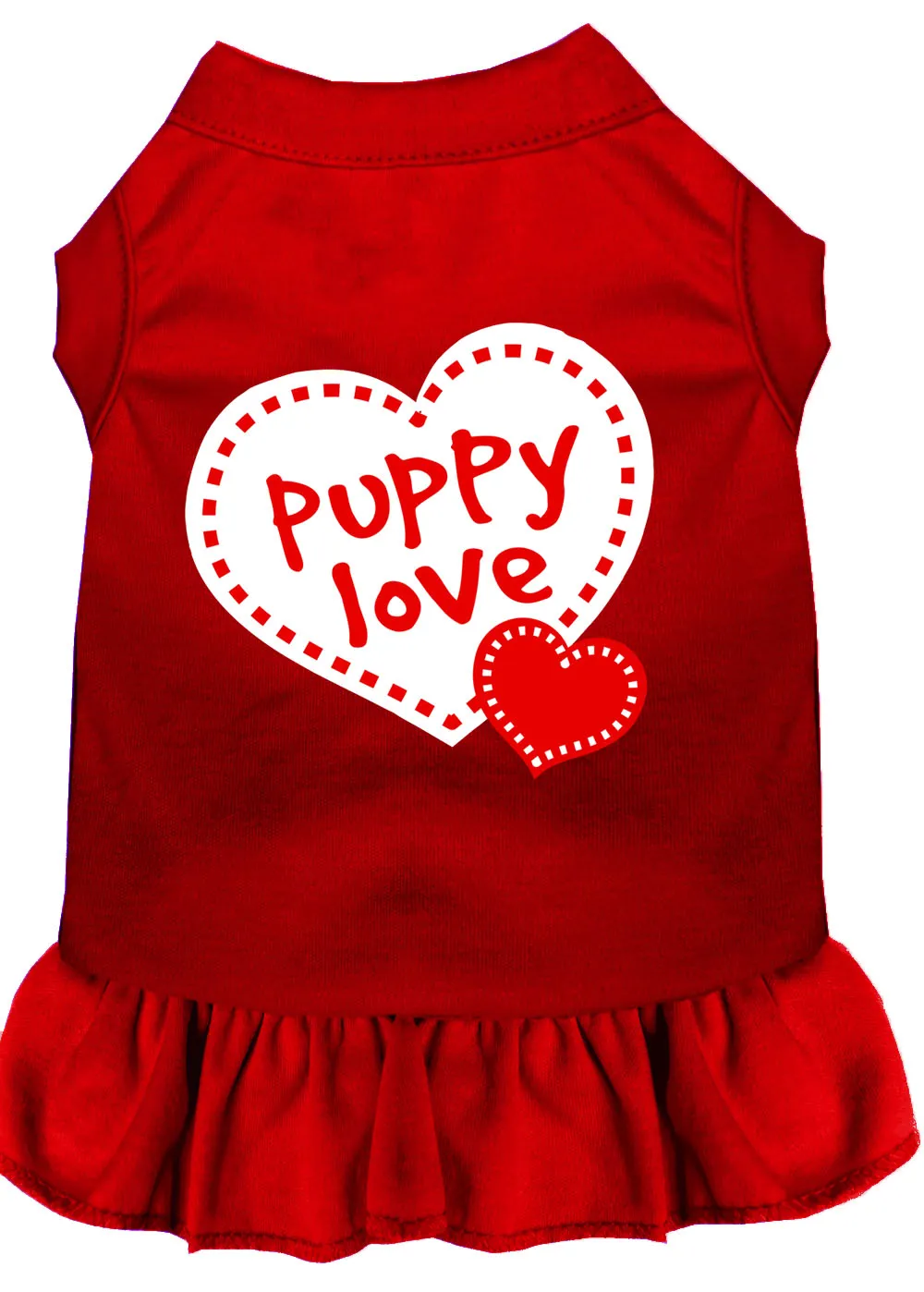 Puppy Love Screen Print Dress Red 4x (22)