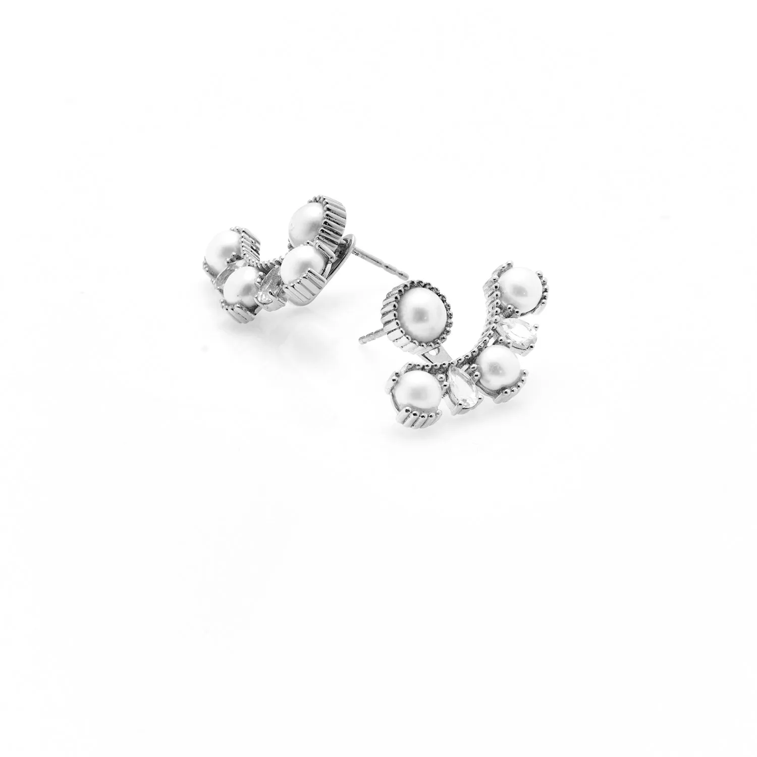 Radiant / Ear Jackets / Pearl   Silver