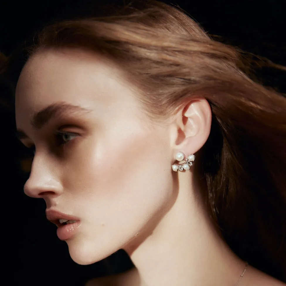 Radiant / Ear Jackets / Pearl   Silver