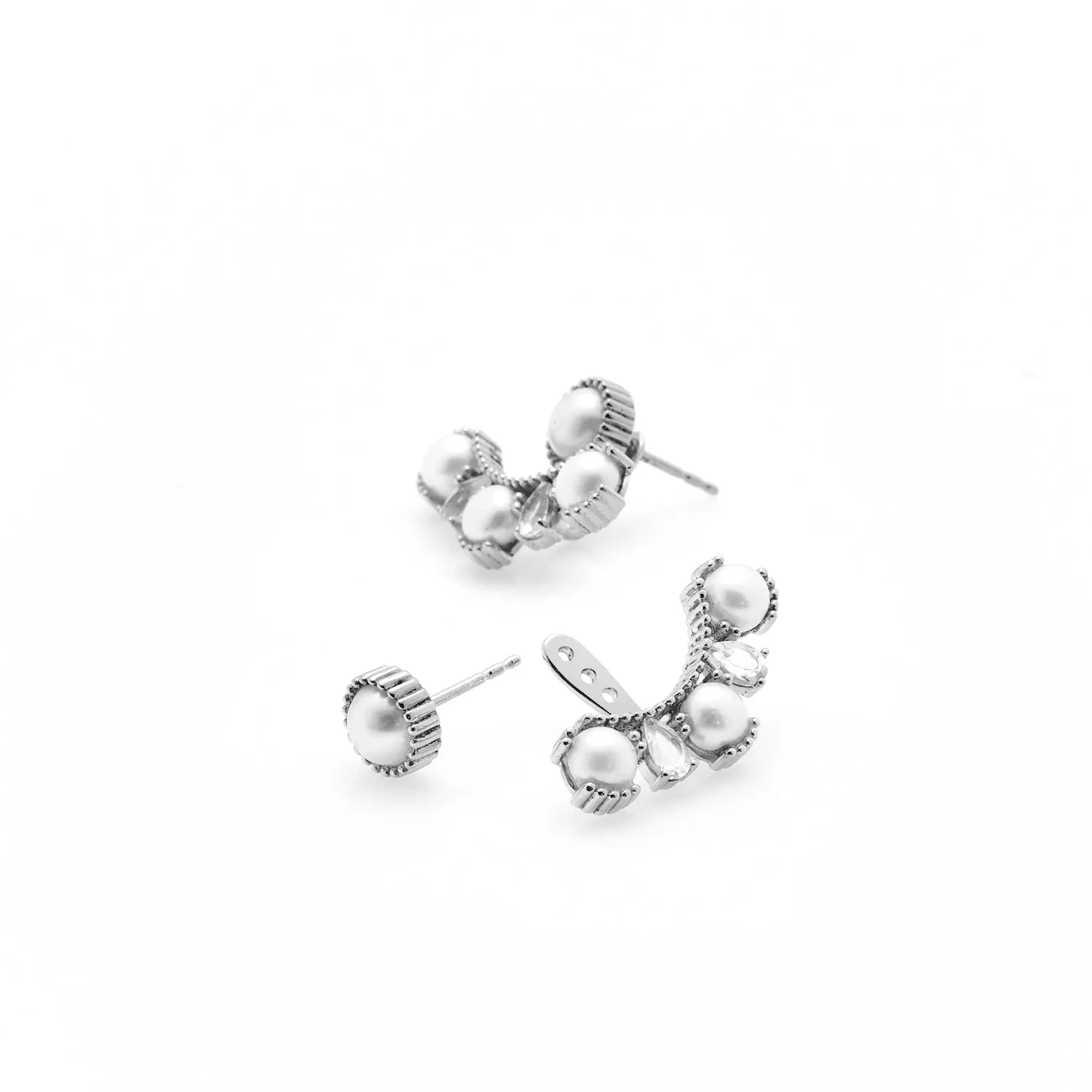 Radiant / Ear Jackets / Pearl   Silver