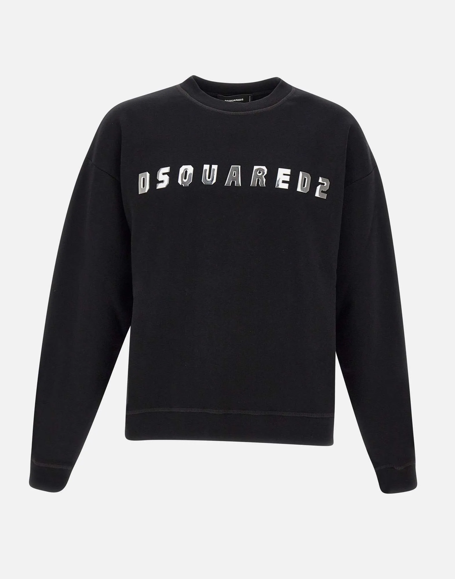 Relax Fit Black Cotton Sweatshirt