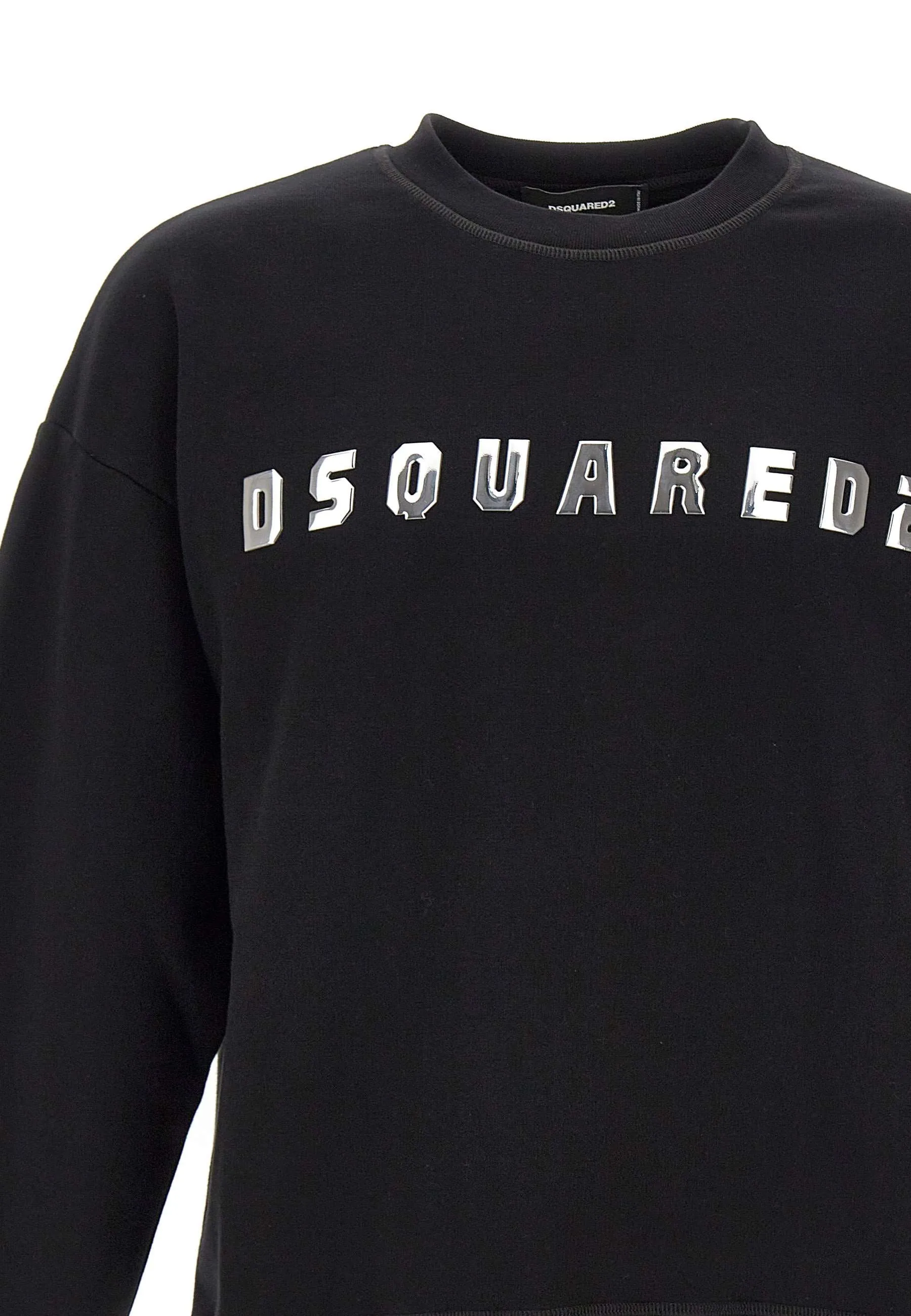 Relax Fit Black Cotton Sweatshirt