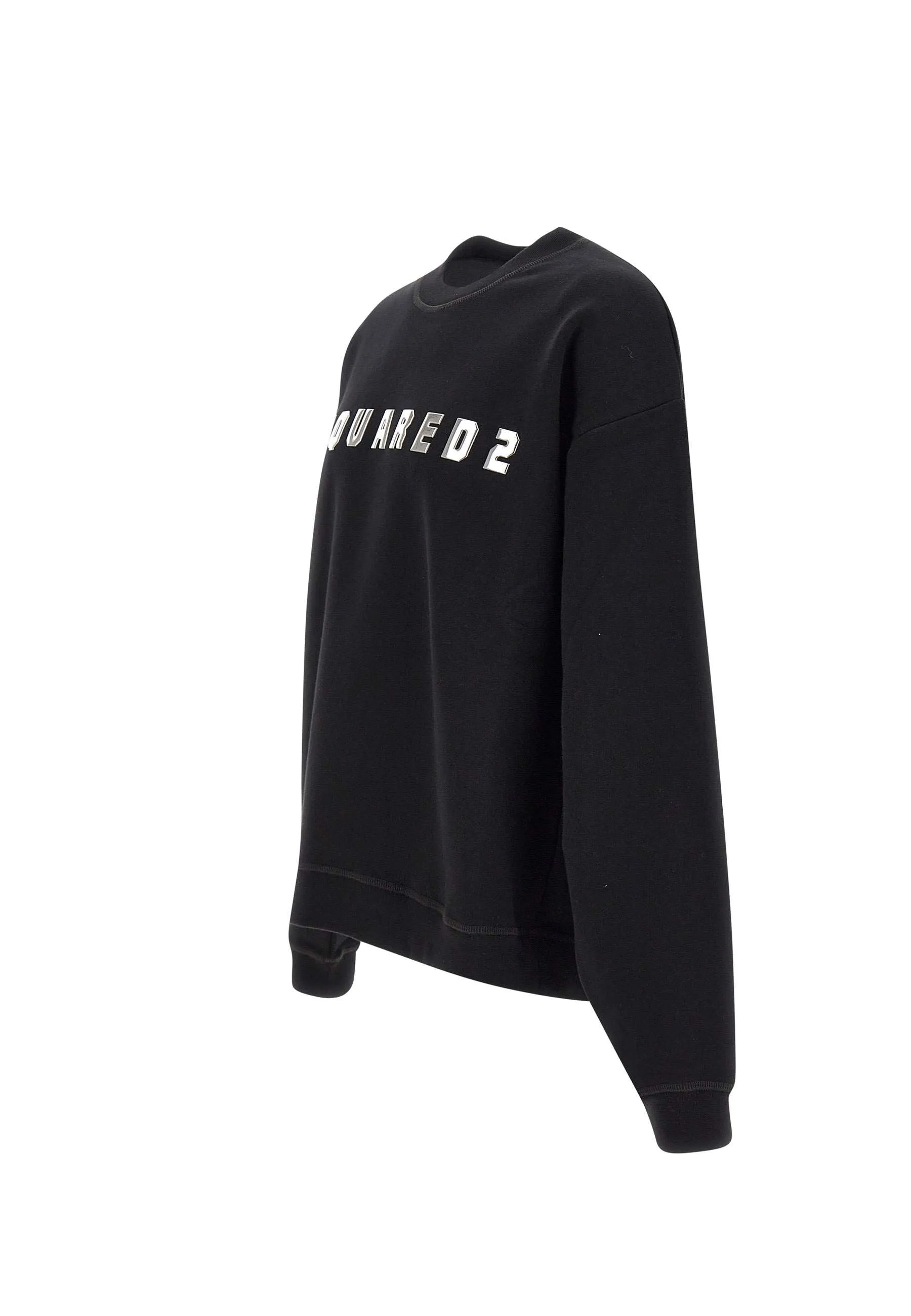 Relax Fit Black Cotton Sweatshirt