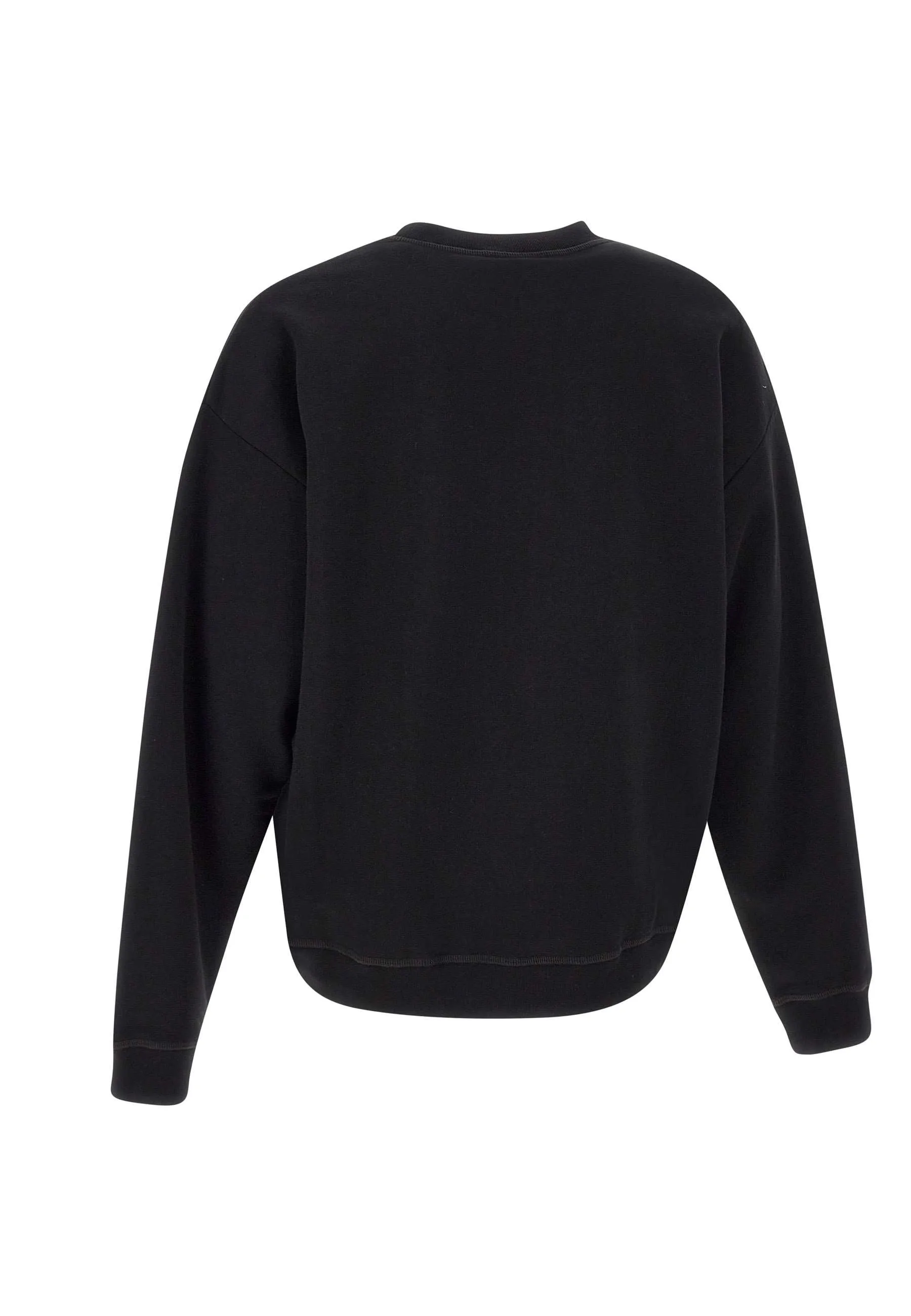 Relax Fit Black Cotton Sweatshirt