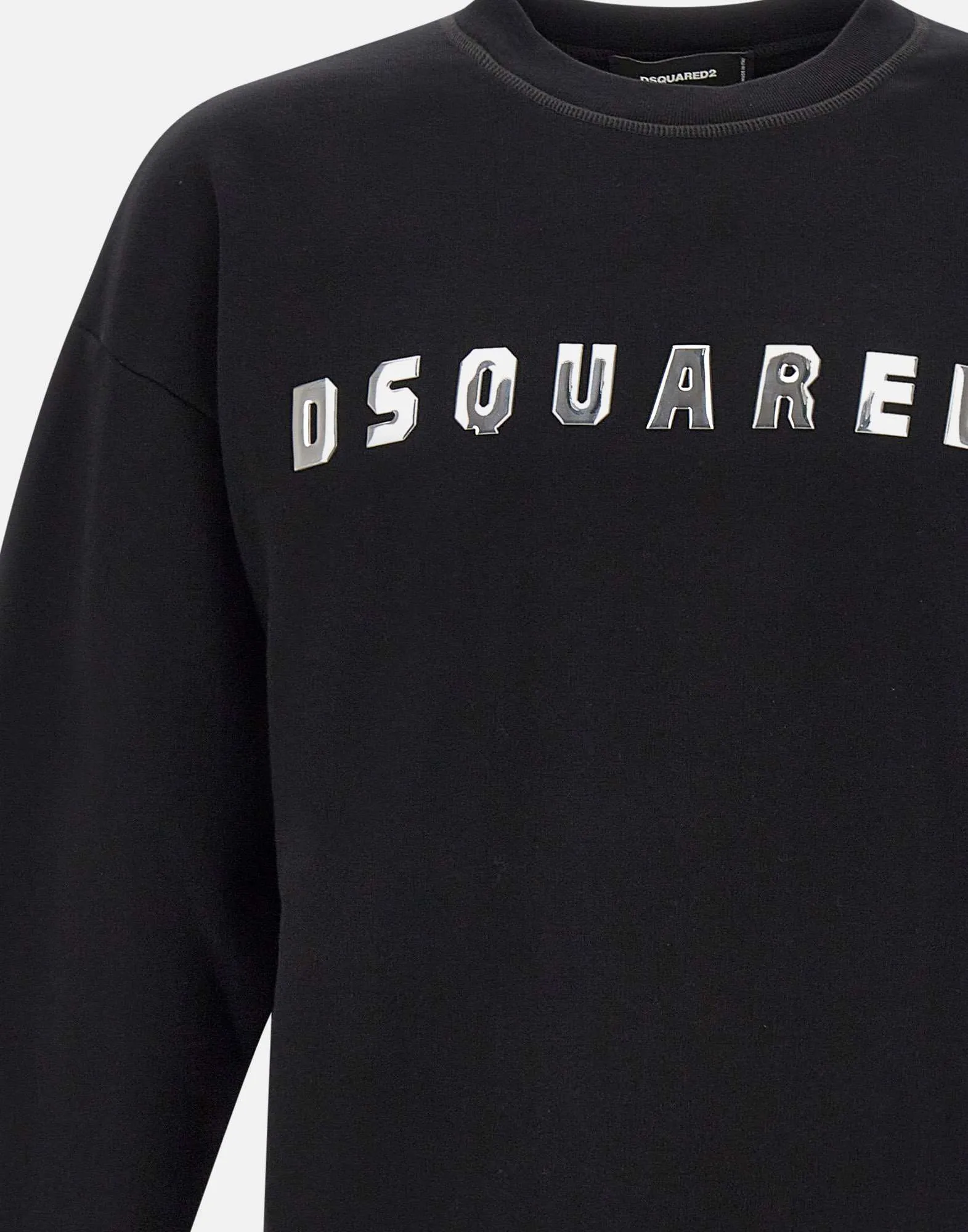 Relax Fit Black Cotton Sweatshirt