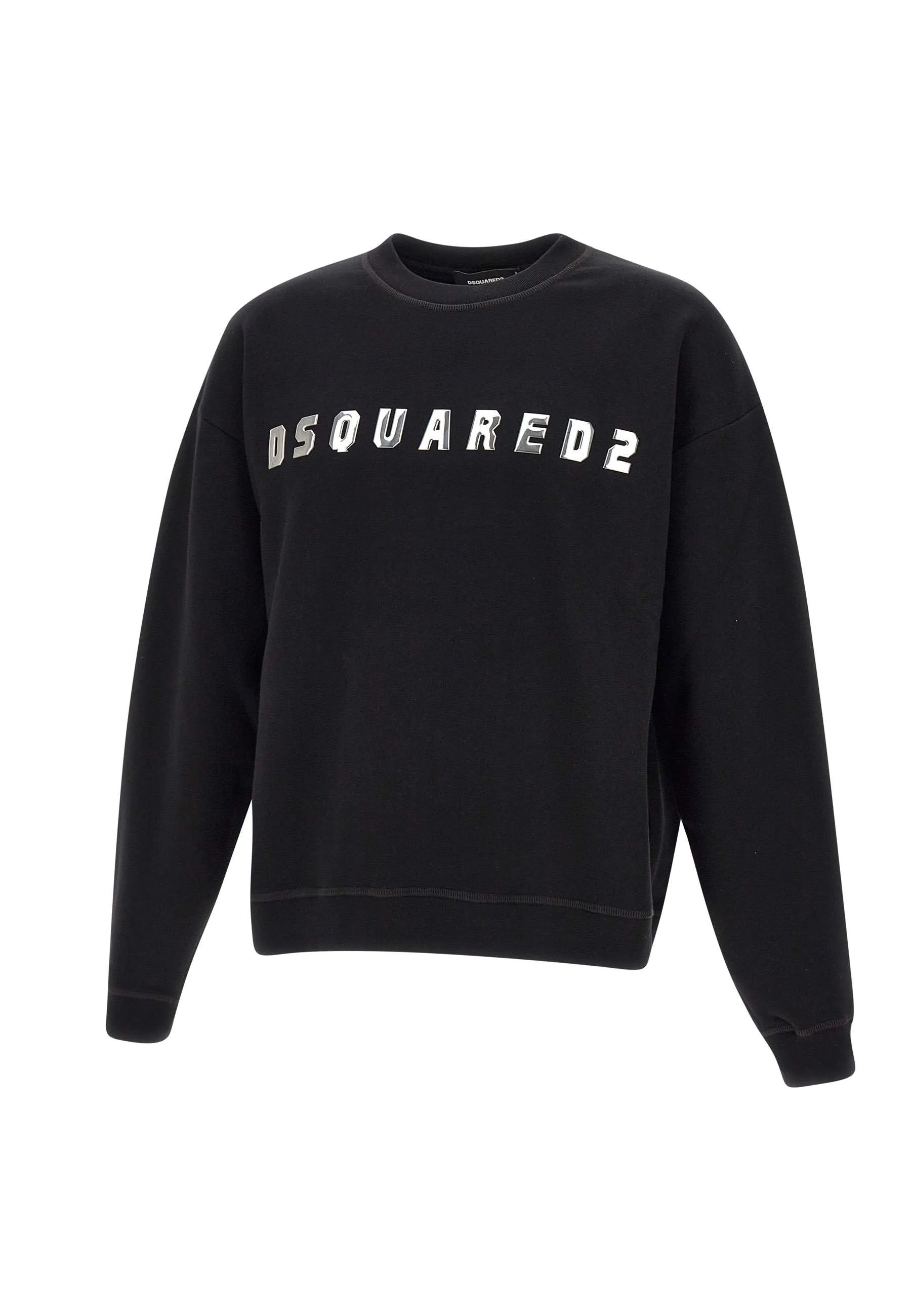 Relax Fit Black Cotton Sweatshirt