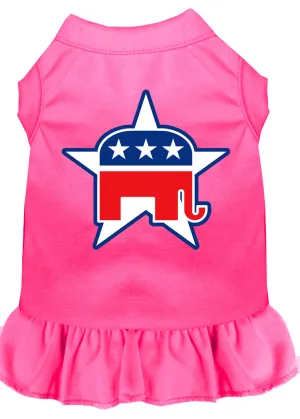 Republican Screen Print Dress Bright Pink Xxxl