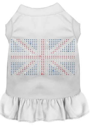 Rhinestone British Flag Dress White Xxl