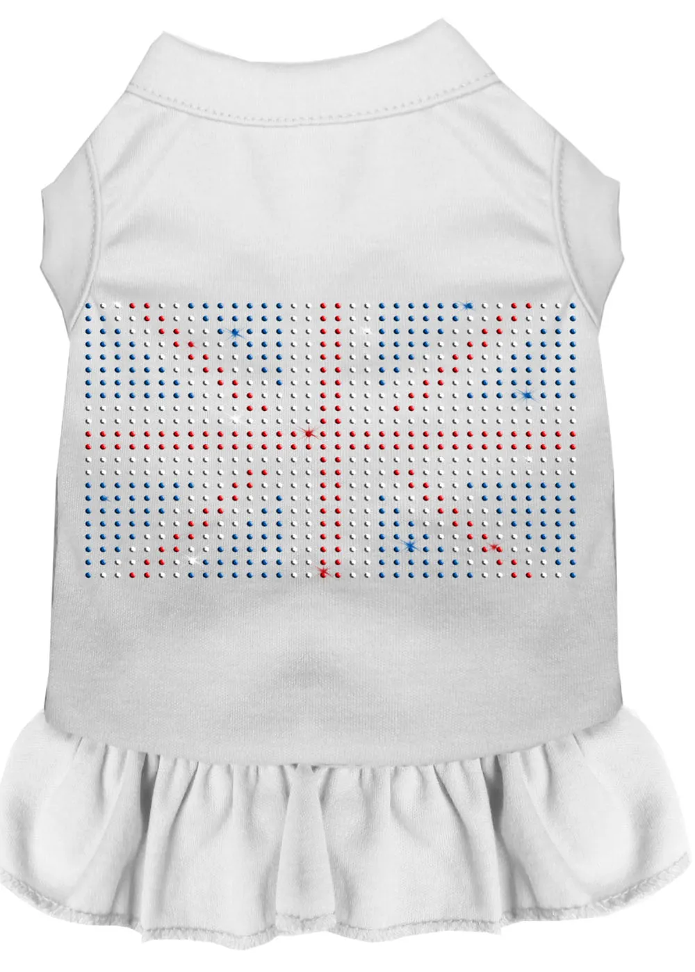 Rhinestone British Flag Dress White Xxl