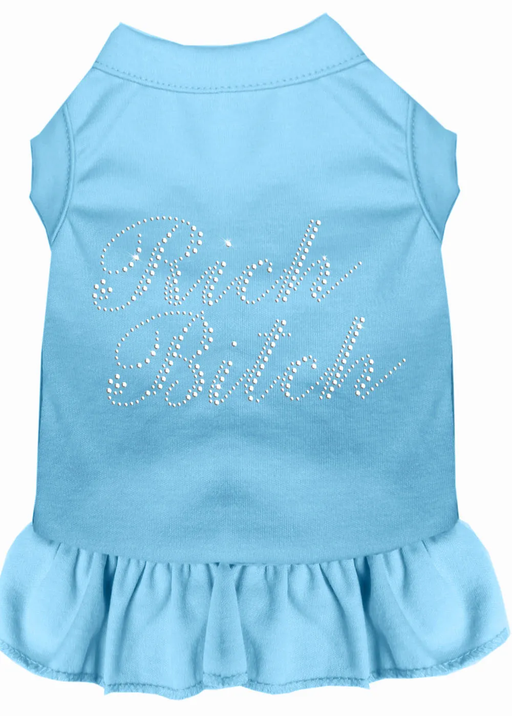 Rhinestone Rich Bitch Dress Baby Blue 4x