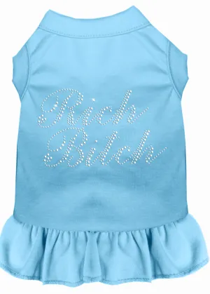 Rhinestone Rich Bitch Dress Baby Blue 4x