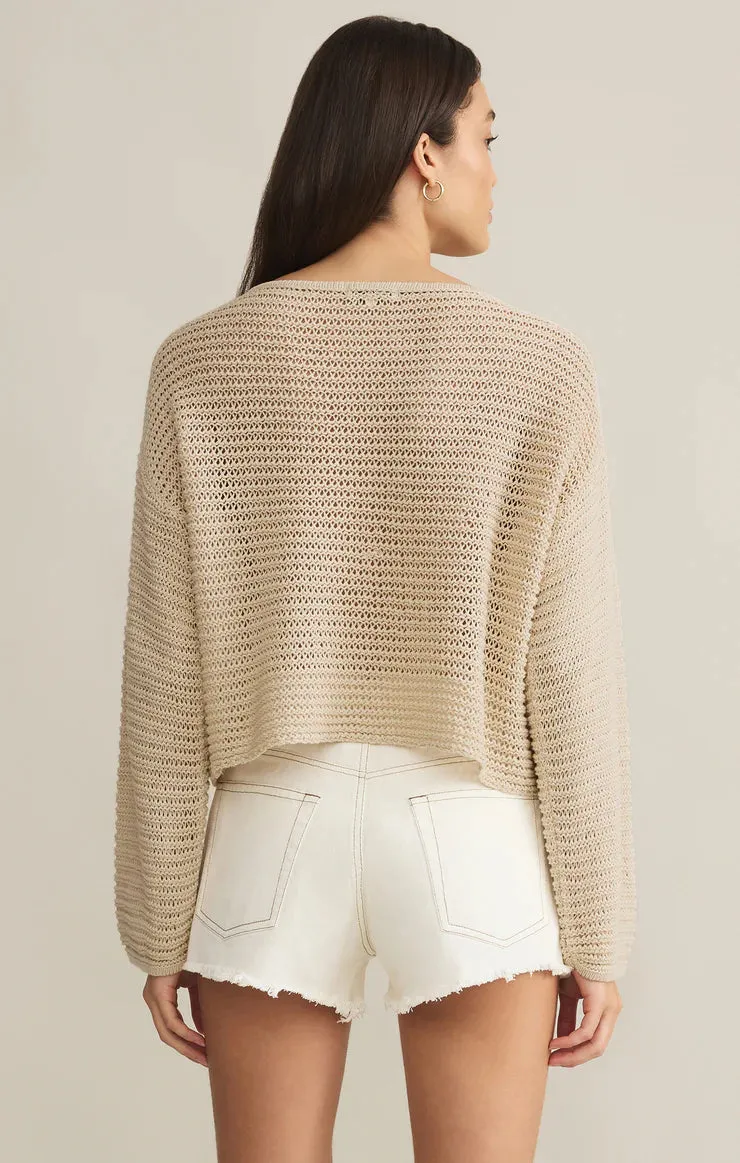 Riviera Crochet Cropped Top - Natural