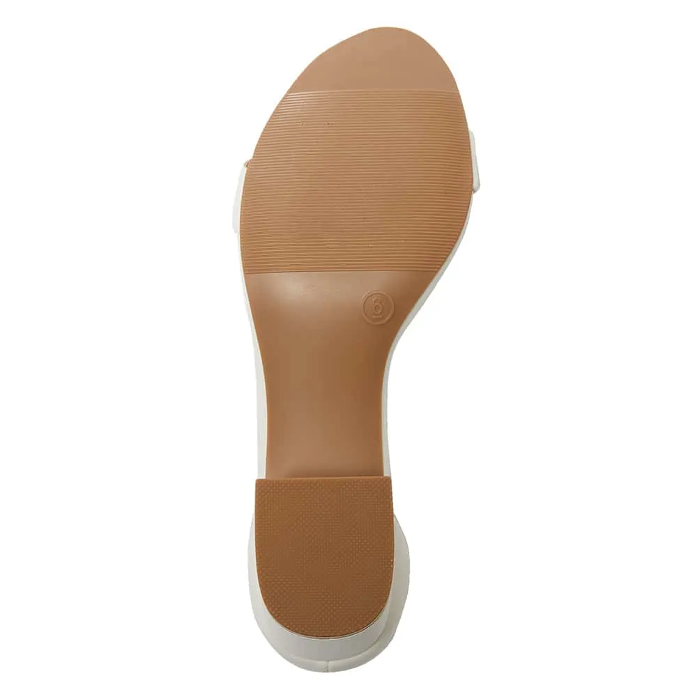 Roxy Heel in White Smooth