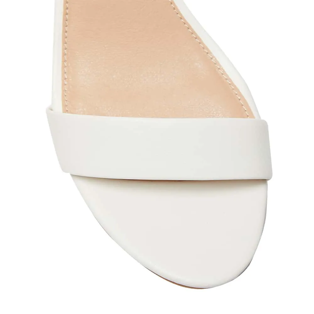 Roxy Heel in White Smooth