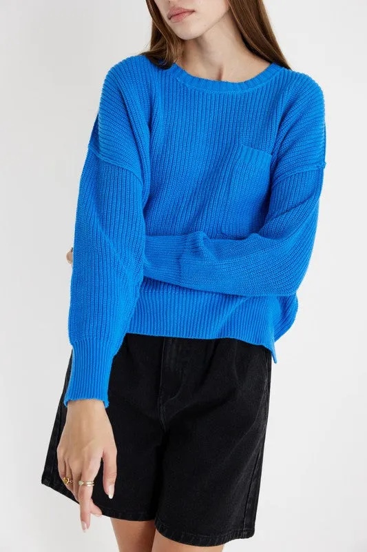 Royal Blue Front Pocket Sweater