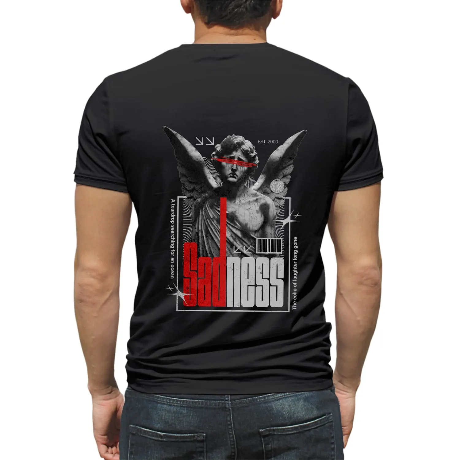 Sadness Mens cotton printed T-shirt