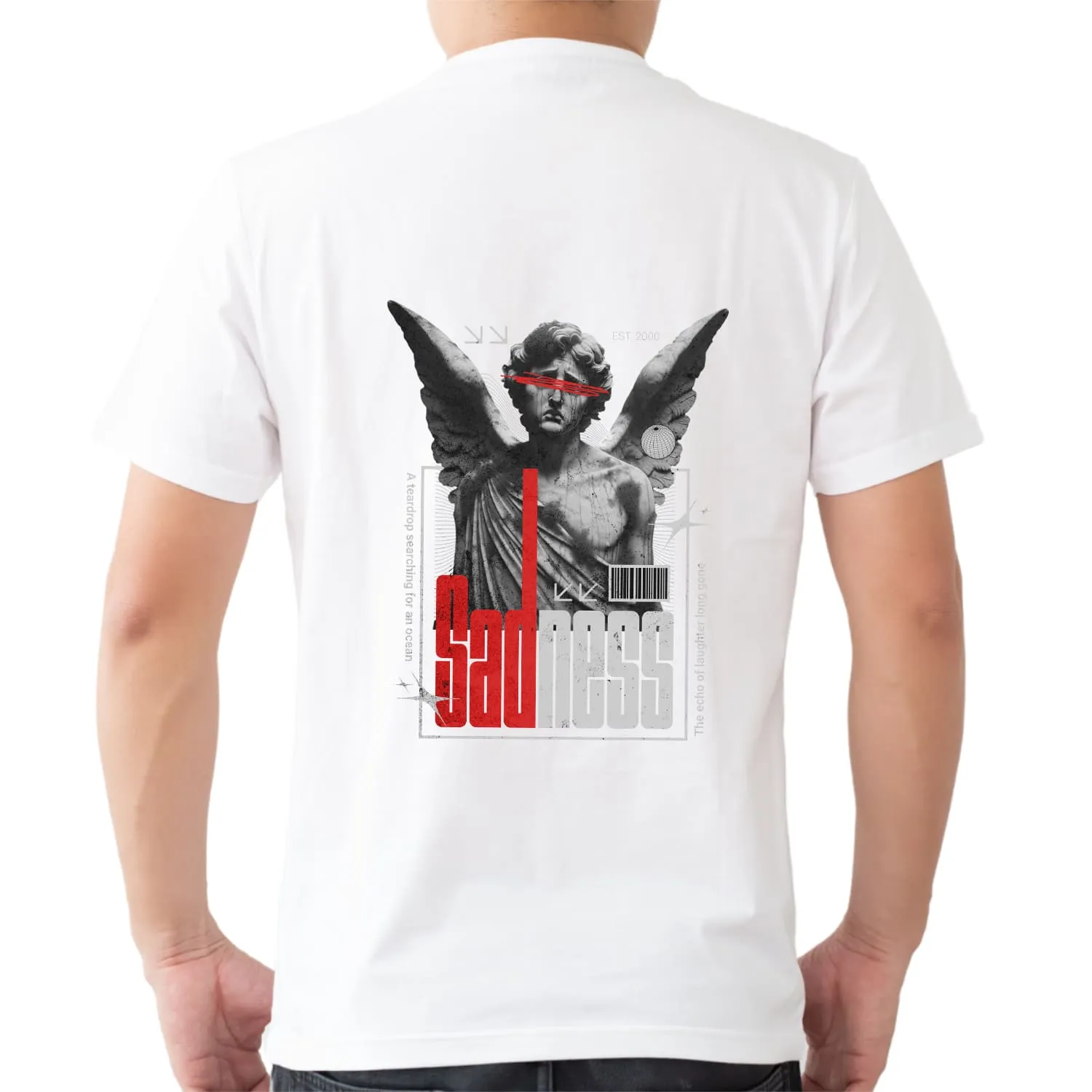 Sadness Mens cotton printed T-shirt