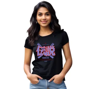Samurai spirit Womens cotton printed T-shirt