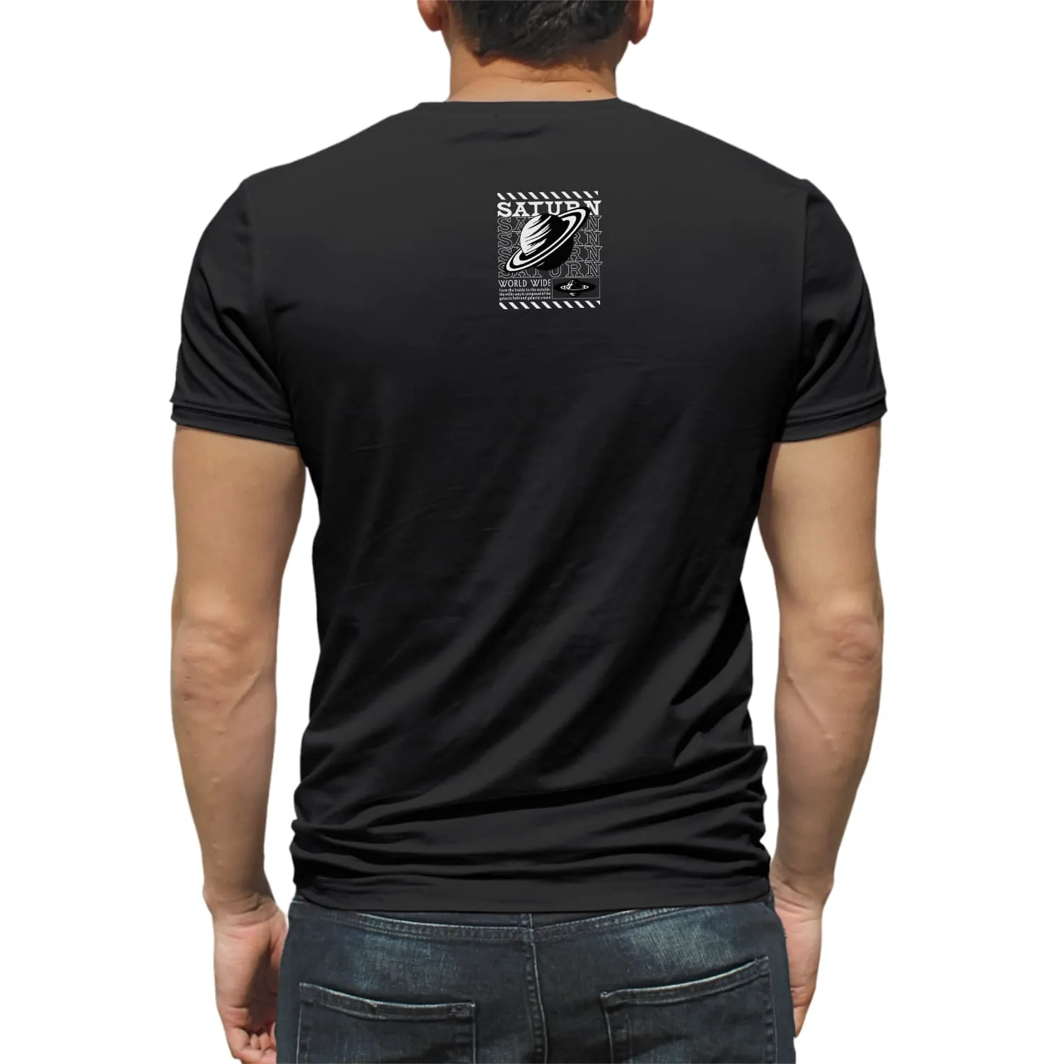 Saturn Mens cotton printed T-shirt