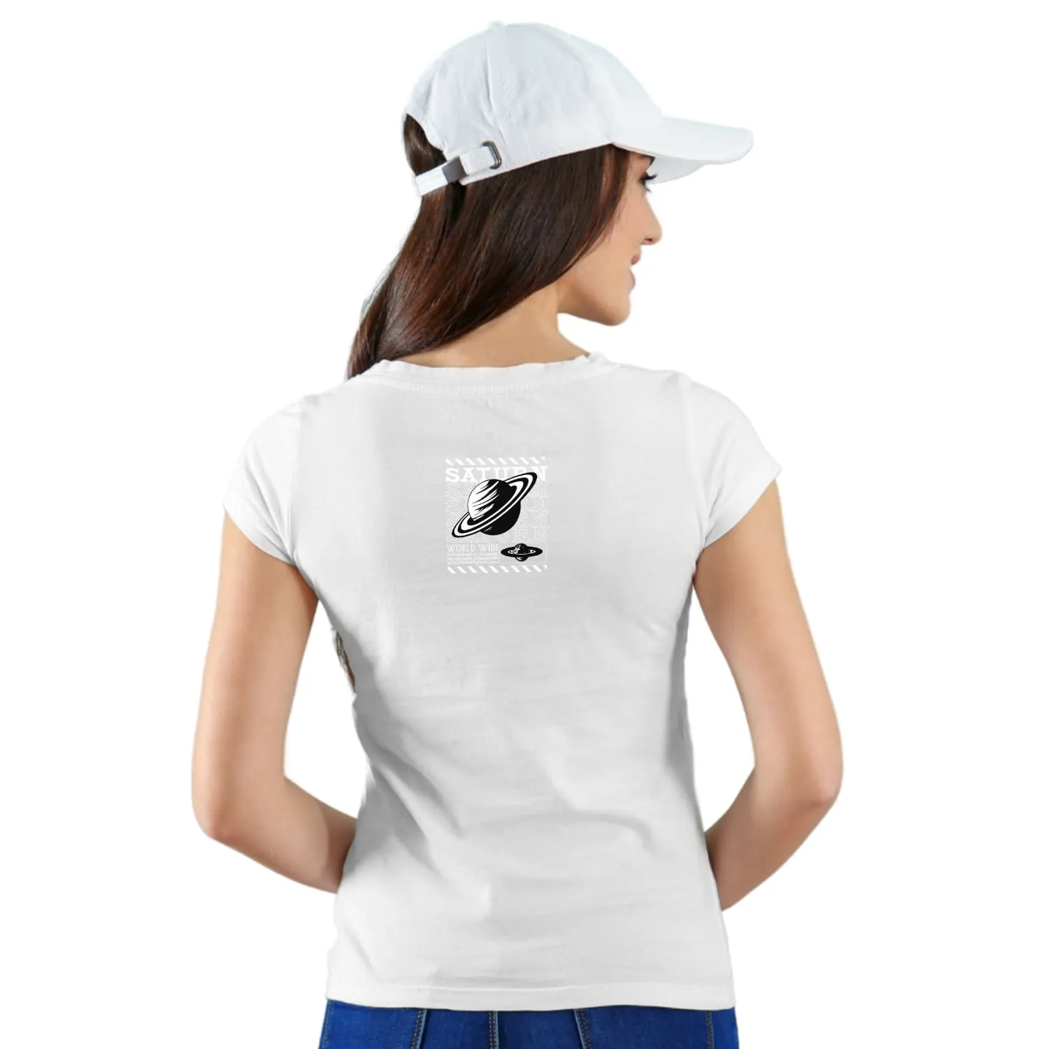 Saturn Womens cotton printed T-shirt