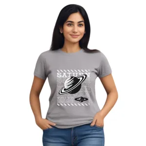 Saturn Womens cotton printed T-shirt