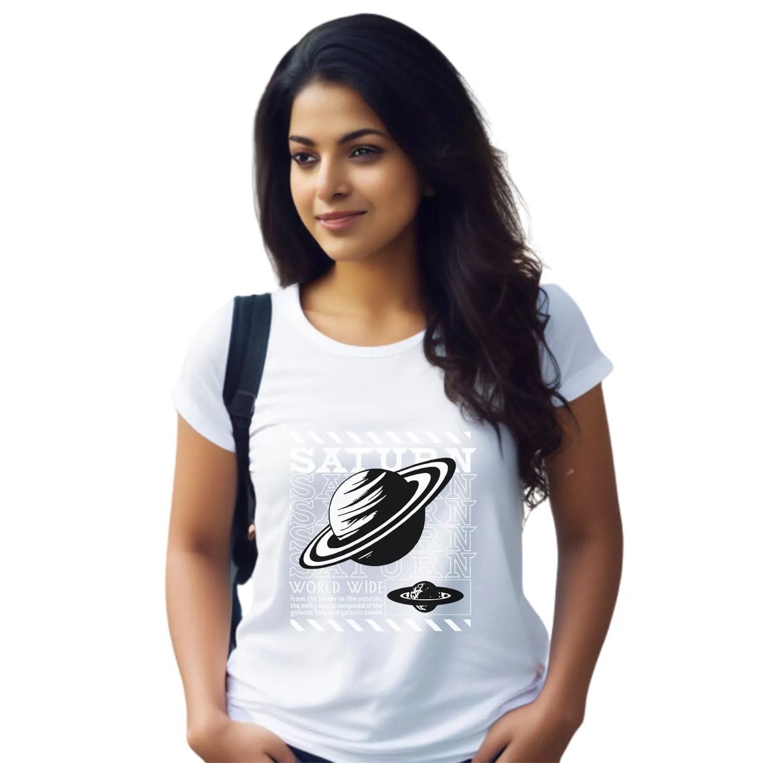 Saturn Womens cotton printed T-shirt