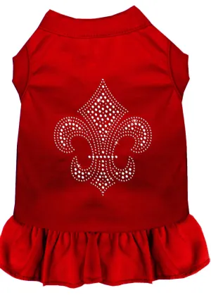 Silver Fleur De Lis Rhinestone Dress Red Xxl (18)