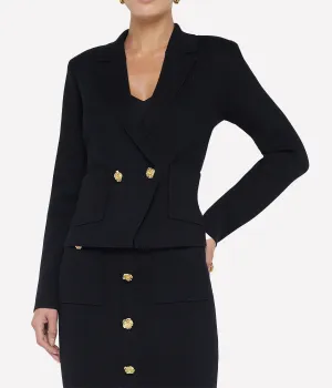 Sofia Knit Blazer in Black Rose Gold