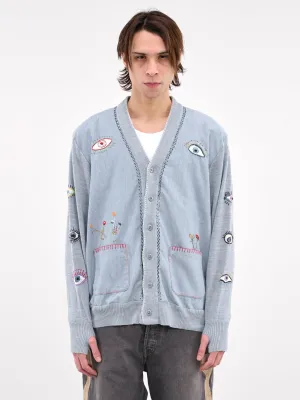 Speakeasy Embroidered Cardigan (K2410KN061-SAX-BLUE)
