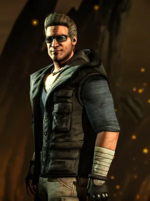 Spine Spark Johnny Cage Mortal Combat Black Leather Vest Hoodie
