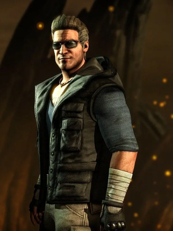 Spine Spark Johnny Cage Mortal Combat Black Leather Vest Hoodie