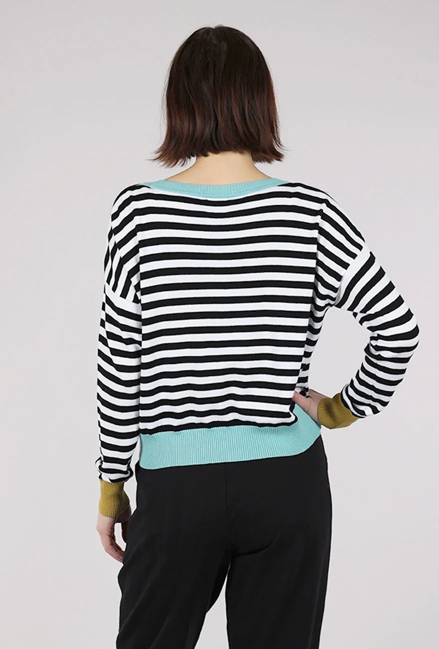 Stripes Sweater, Black/White
