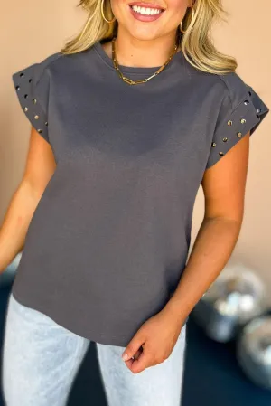 Susan Studded Short Sleeve Blouse