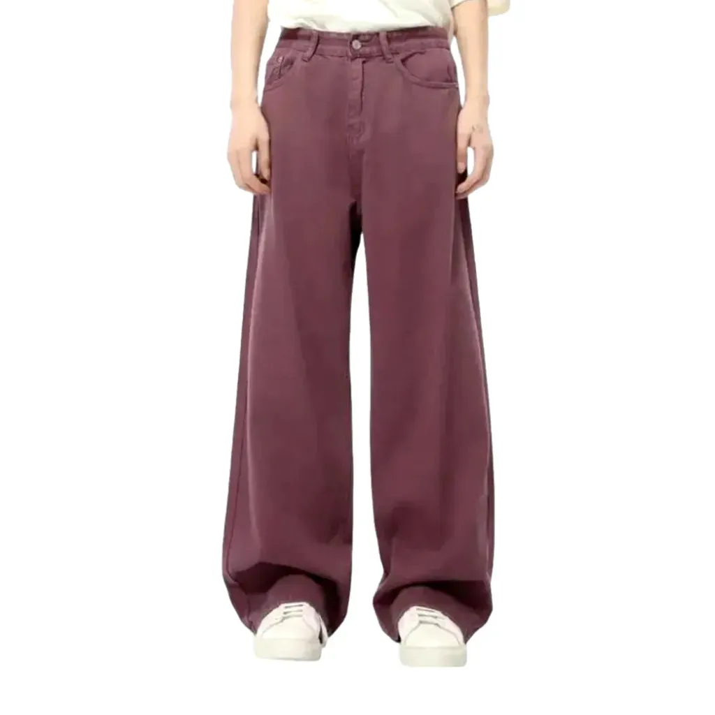 Trendy slouchy fashion high-rise men's jeans