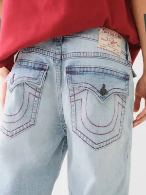 True Religion Men Blue Solid Oversized Mid-Rise Jeans