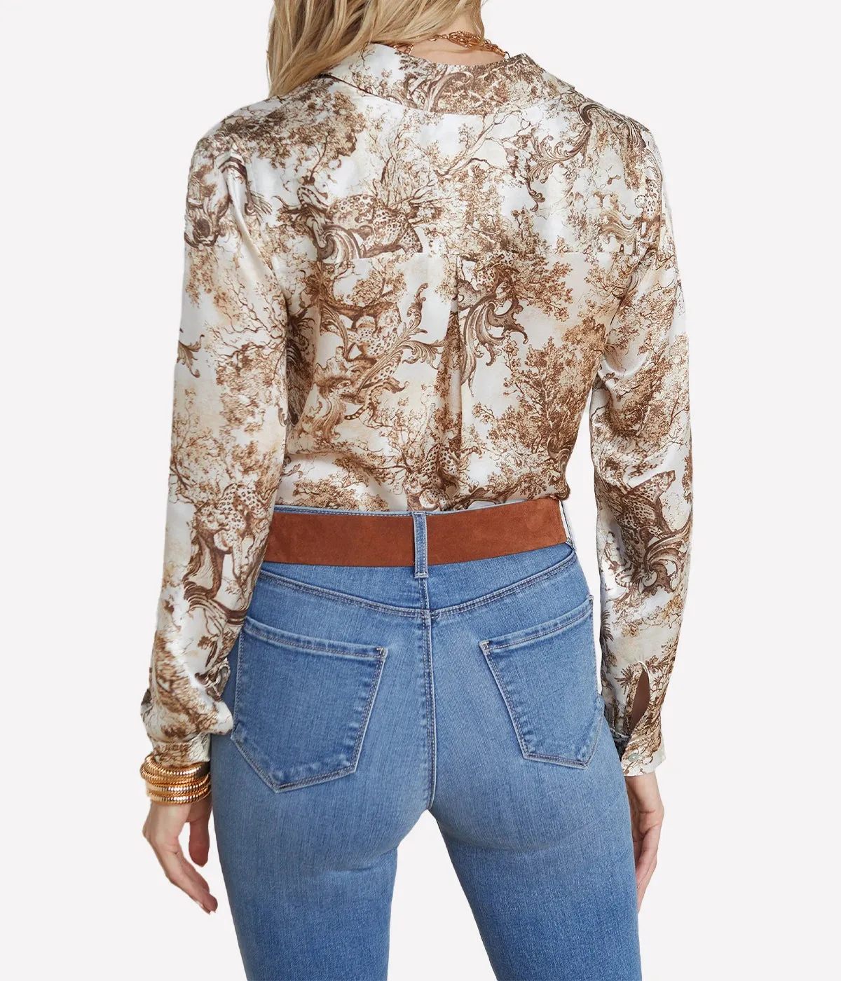 Tyler Long Sleeve Blouse in Ivory & Rococo Toile