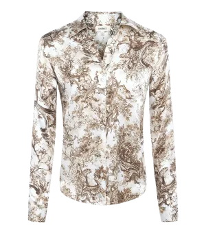 Tyler Long Sleeve Blouse in Ivory & Rococo Toile