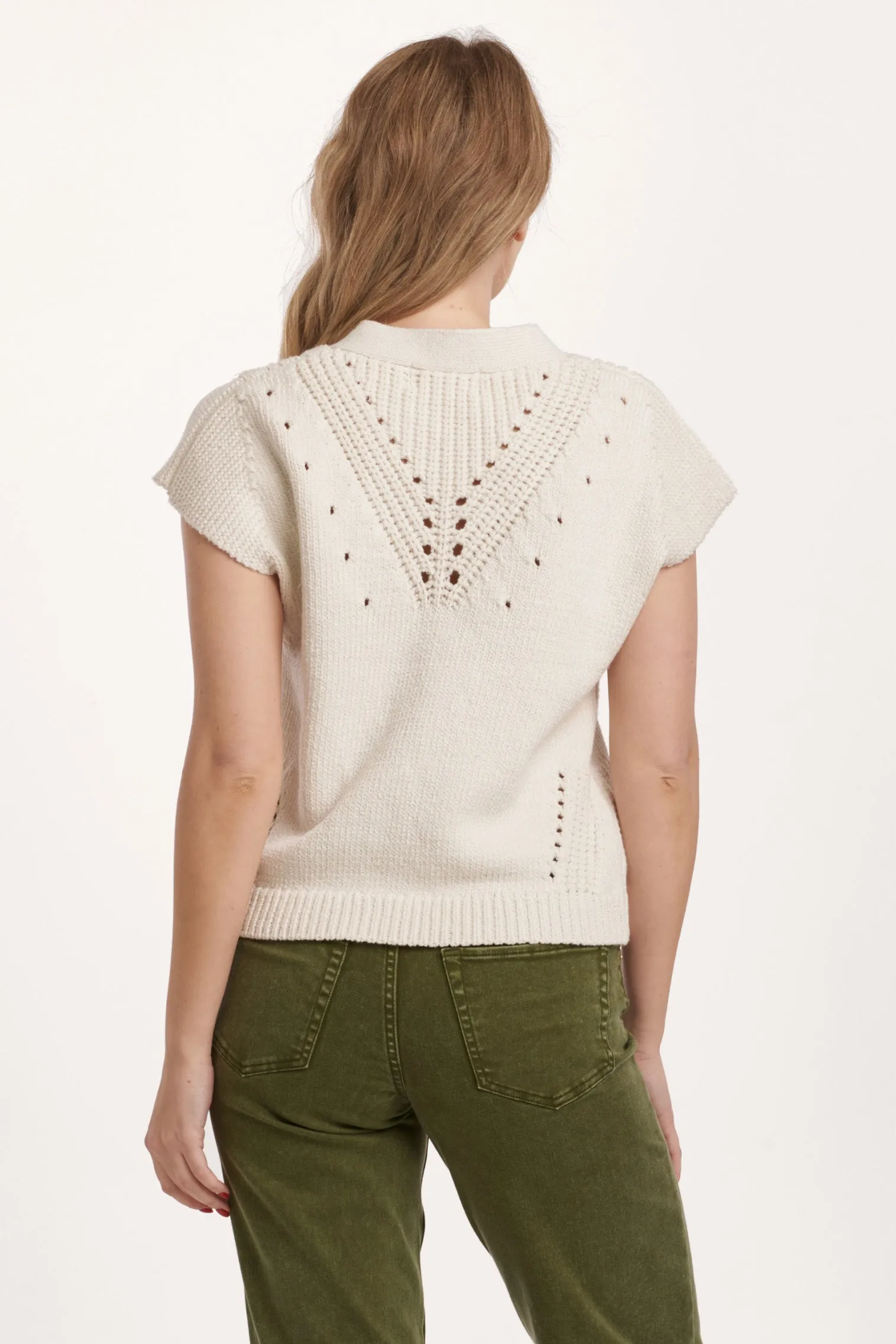 UNA CROCHET DETAIL SWEATER IVORY