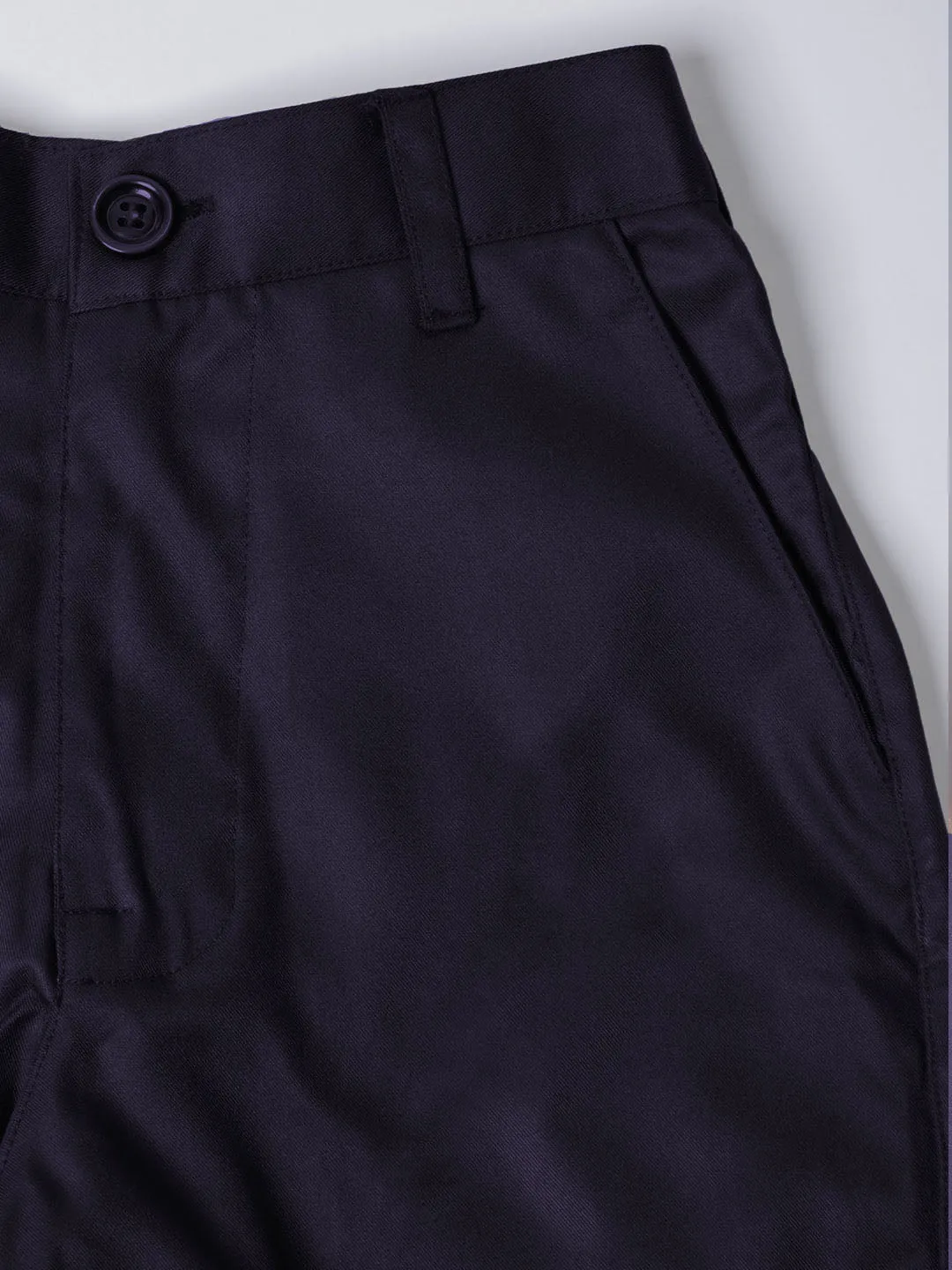 VASTRAMAY Boys' Navy Blue Open Indowestern set