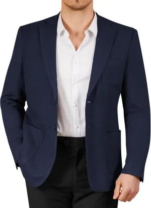 WEEN CHARM Men's Casual Knit Blazer Slim Fit Lightweight Sport Coat Two Button Suit Jackets