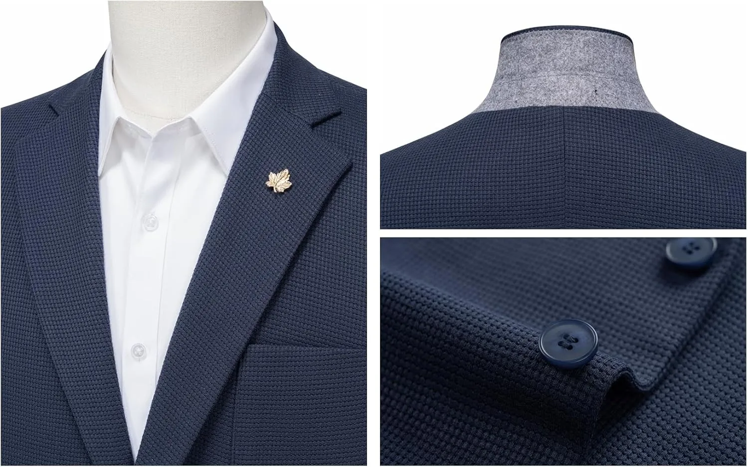 WEEN CHARM Men's Casual Knit Blazer Slim Fit Lightweight Sport Coat Two Button Suit Jackets