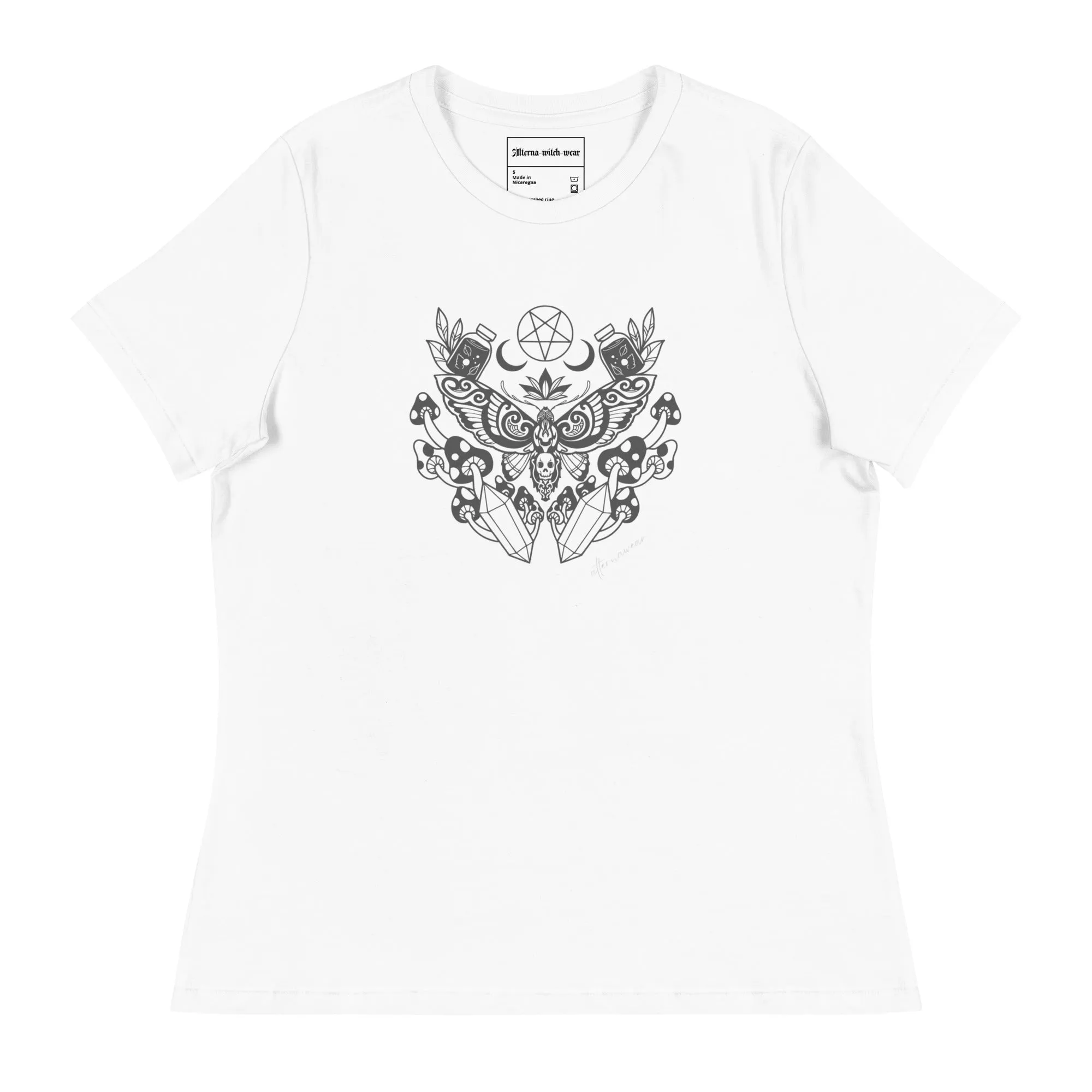 Witchy Moon Moth Goth Relaxed T-Shirt
