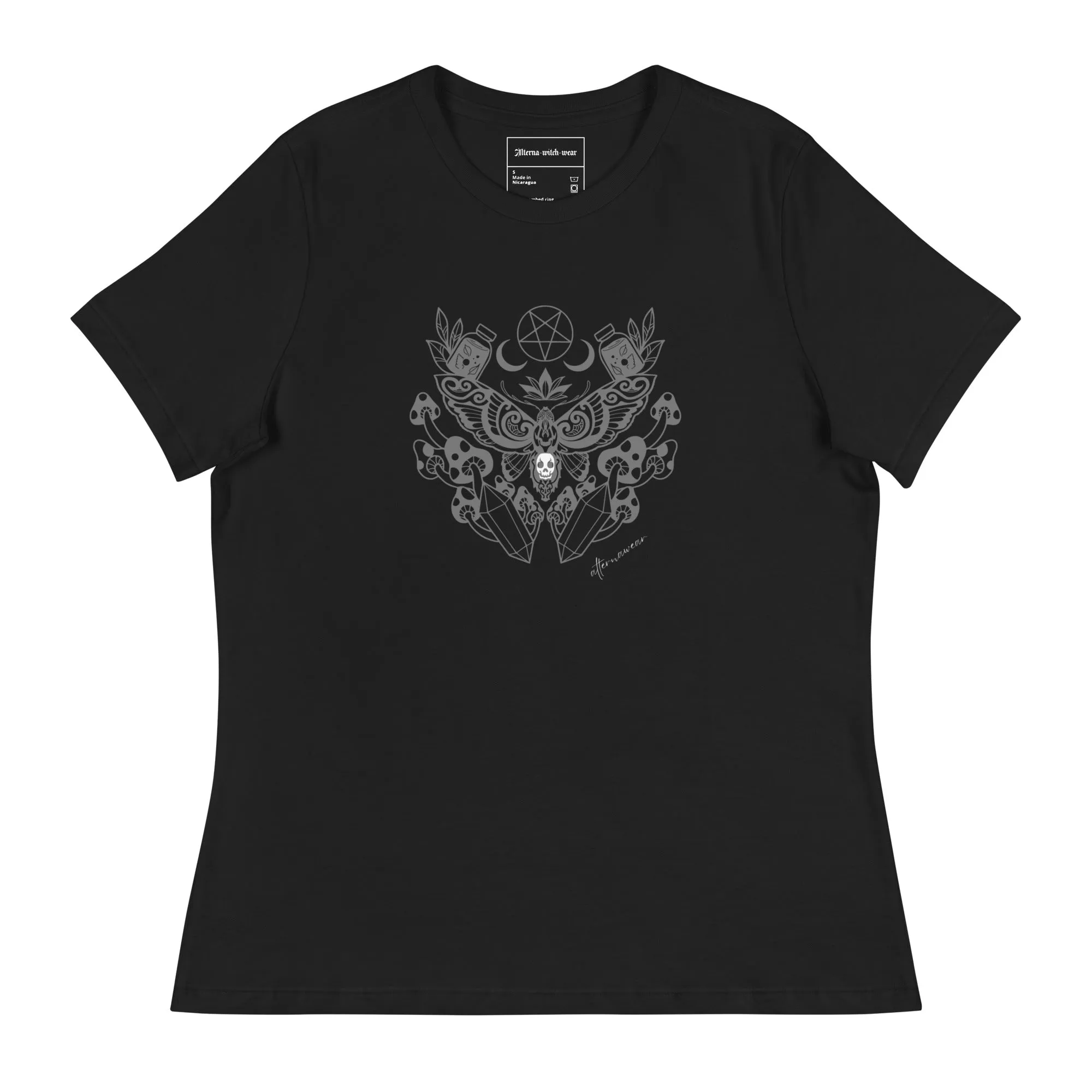 Witchy Moon Moth Goth Relaxed T-Shirt