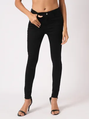 Women Black Sky High-Rise Skinny Fit Jeans
