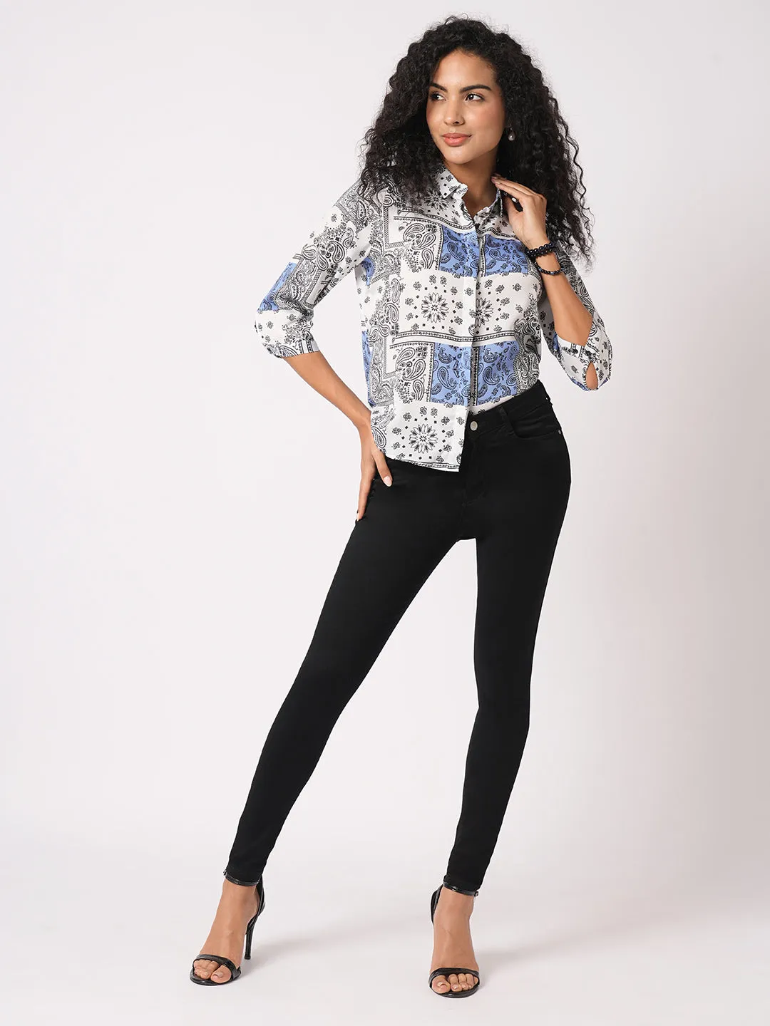 Women Black Sky High-Rise Skinny Fit Jeans