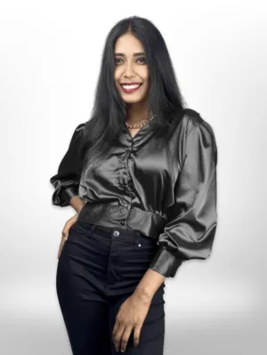 Women Crop Top Shirt Black