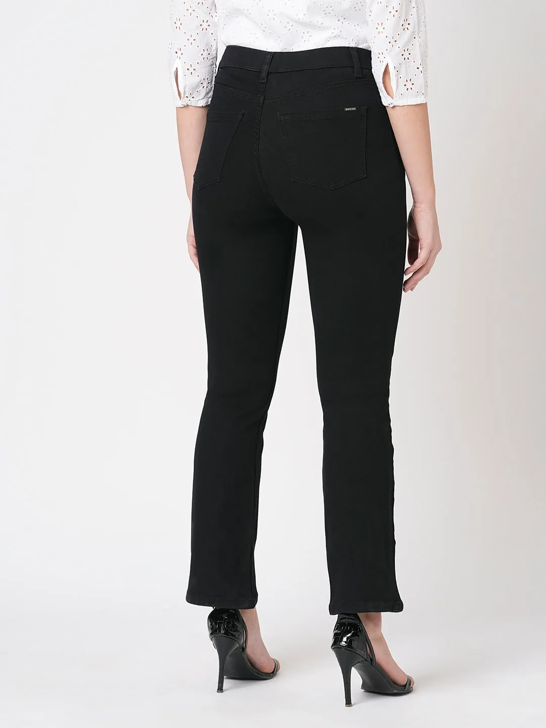 Women High-Rise Mini Flare Jeans
